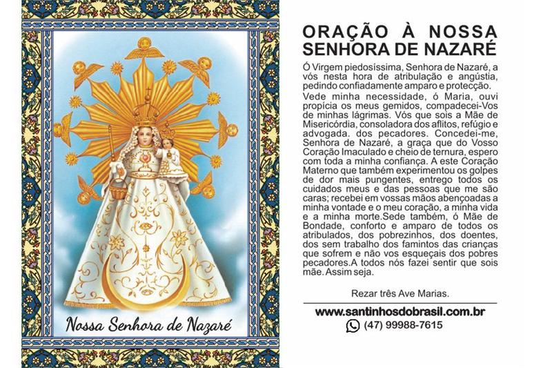 Imagem de 10.000 Santinho N S Sra Nossa Senhora de Nazaré (oração no verso) - 7x10 cm