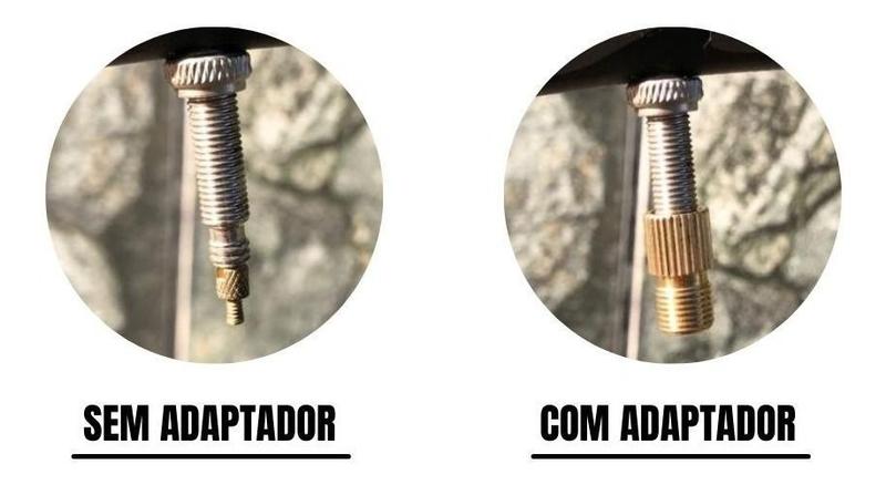 Imagem de 10 Adaptador Valvula Presta Bico Fino Para Grosso Pneu Bike