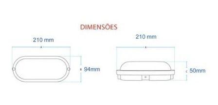 Imagem de 10 Arandela Tartaruga Led Preta Ip65 12w Branco Frio 6500k