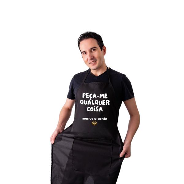 Imagem de 10 Aventais Cozinha Roupa Garçom Preto Peça Qualquer Coisa