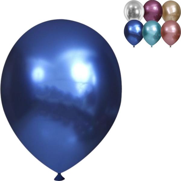 Imagem de 10 Balão Bexiga Cromado, Balões 9 Polegadas Pacote De 10 Unds, Balão Metalizado Brilhante