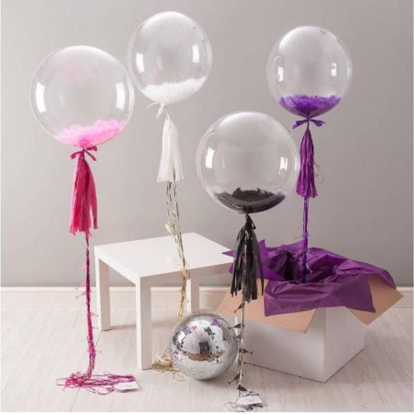 Imagem de 10 Balão Bubble Bobo 11" Polegadas Decoração Festa Transparente