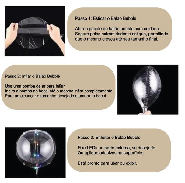 Imagem de 10 Balão Bubble Transparente Bobo 10" Polegadas Balloon Cake