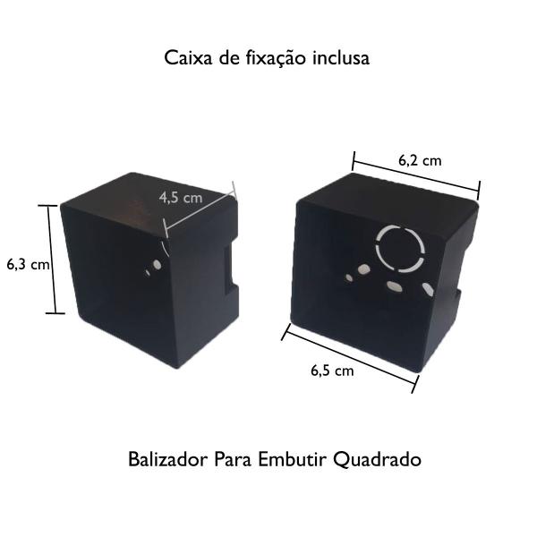 Imagem de 10 Balizador Externo De Embutir Branco Led 3w Quadrado 3000K Zan08