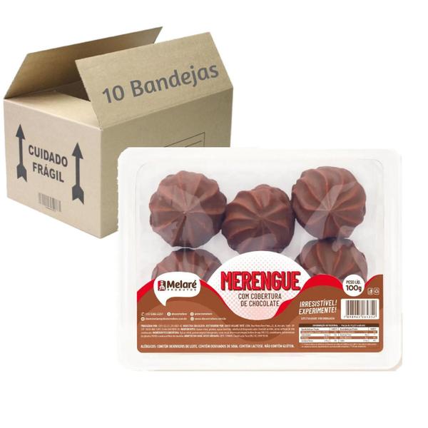 Imagem de 10 Bandejas Merengue Com Chocolate Melaré 100G