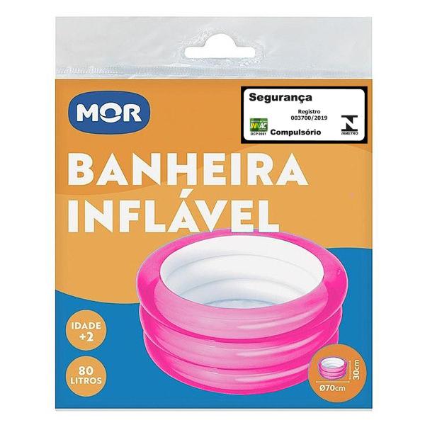 Imagem de 10 Banheira Inflável Plastico 80l Infantil Piscina Mor Rosa