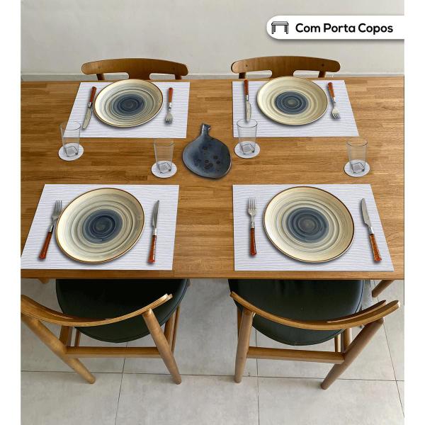 Imagem de 10 Bases de Prato para Mesa e 10 Porta Copos Sisal Branco