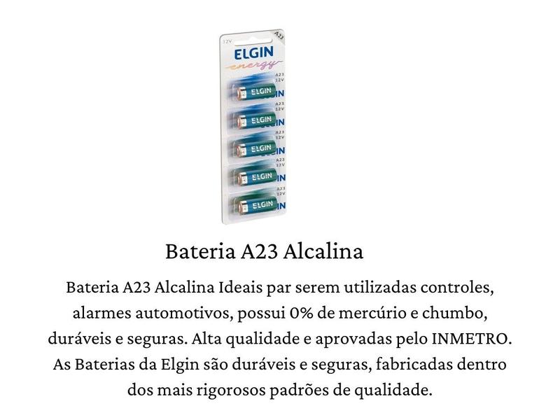 Imagem de 10 Baterias A23 12V Pilha de Controle Portão Alarme A 23