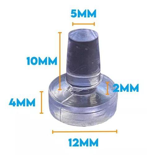 Imagem de 10 Batoque De 12mm (1,2cm) De PVC Cristal P/ Apoio De Vidro