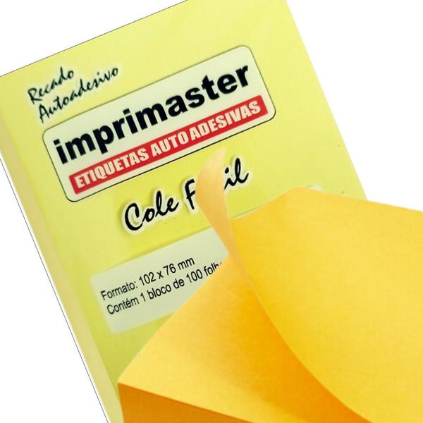 Imagem de 10 Blocos Post It Cole Fácil 102mm X 76mm Amarelo 100 folhas cada 1000 Notas adesivas