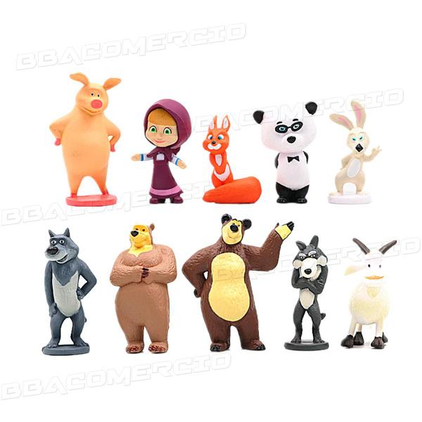 Imagem de 10 Bonecos Masha E O Urso Bonecos Pvc 6cm Miniaturas Coleção