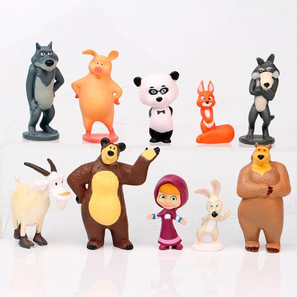 Imagem de 10 Bonecos Masha E O Urso Bonecos Pvc 6cm Miniaturas Coleção