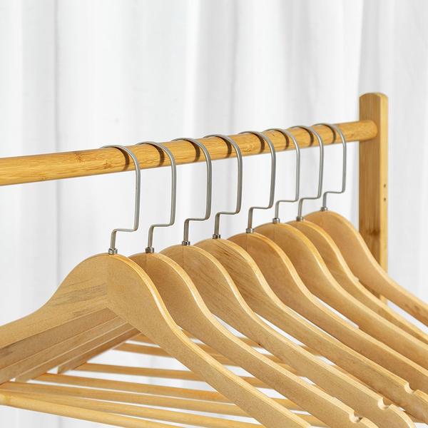 Imagem de 10 Cabides Madeira Marfim Organizador Closet Gancho Italiano