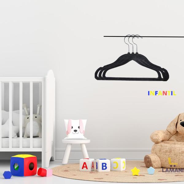 10 Cabides Veludo Infantil Slim Bebê Kids Calça Jeans - Mazzilli Imagem de 10 Cabides Veludo Infantil Slim Bebê Kids Calça Jeans