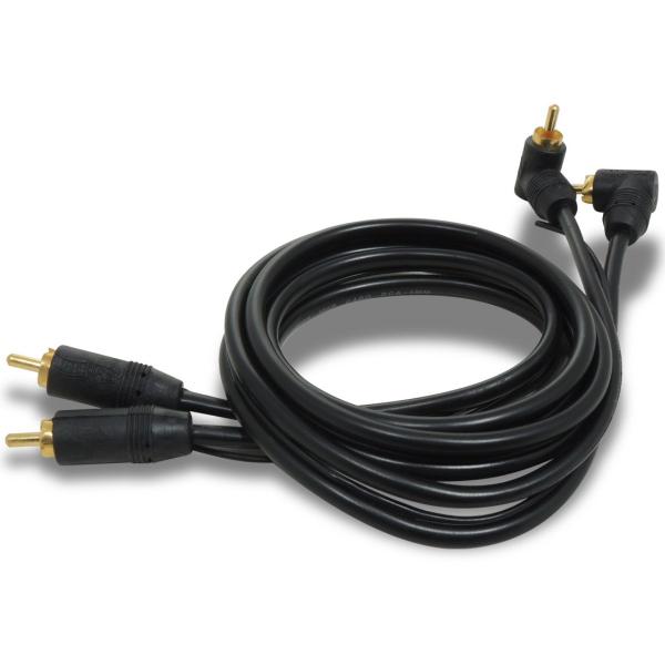 Imagem de 10 Cabo Rca 1 Metro Technoise Série 100 Pro Conector L Preto