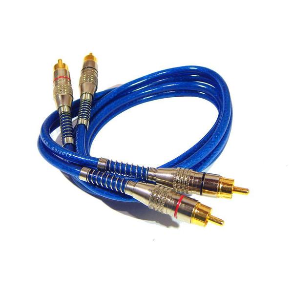 Imagem de 10 Cabos RCA Luxo 1 Metro 5 mm espessura Plug Banhado a Ouro Dupla Blindagem