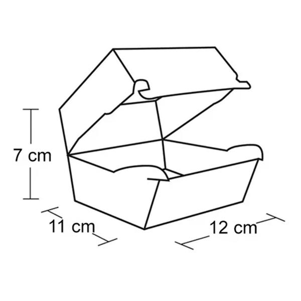 Imagem de 10 Caixas Caixinhas Para Hamburguer Embalagem Kraft Delivery 7cm (A) x 12cm (L) x 11cm (C)