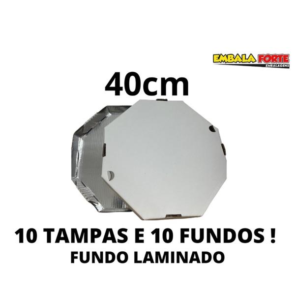 Imagem de 10 caixas com fundo laminado para pizza esfihas salgados e doces de 40cm(10 tampas e 10 fundos)