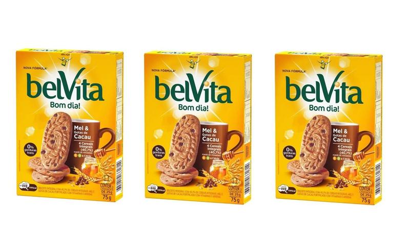 Imagem de 10 Caixas de Biscoito Integral Belvita Mel & Cacau 75g Kit