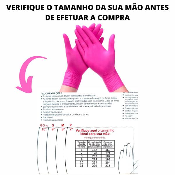 Imagem de 10 Caixas Fechadas De luvas Nitrilicas Rosa Sem Pó 