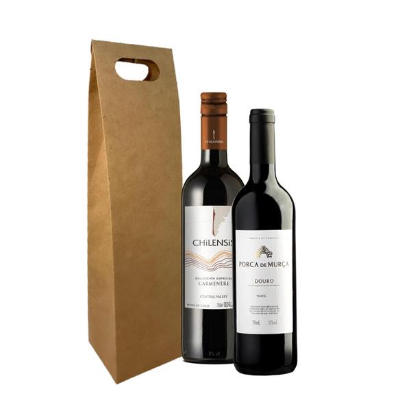 Imagem de 10 Caixinha Embalagem Para Presente Garrafa De Vinho Bebida Loja Adega 9x9x36,5cm