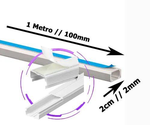 Imagem de 10 Canaletas Pvc S/ Divisória 20x10x1000mm Fita Dupla Face