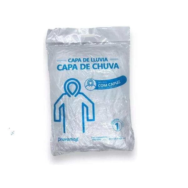 Imagem de 10 Capas De Chuva Descartavel Transparente Com Capuz Unissex