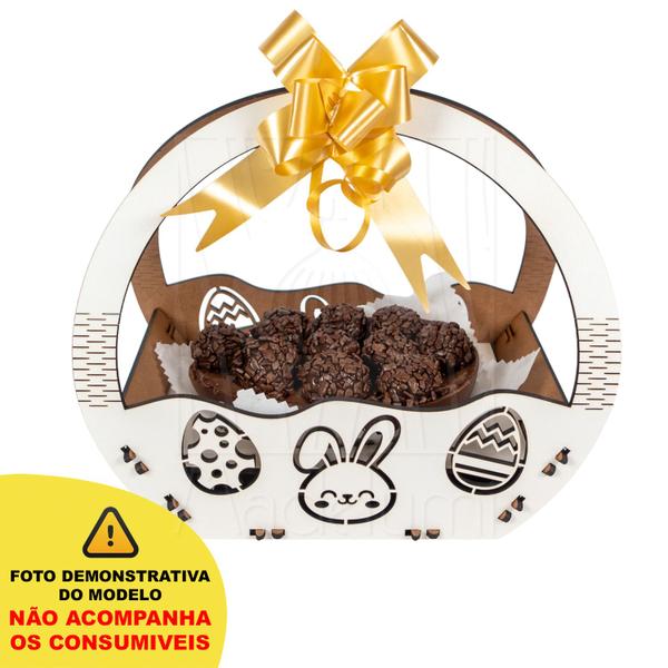 10 Cesta P Páscoa Mdf Branco Ifood Presente Chocolate Ovo - Madelumi Imagem de 10 Cesta P Páscoa Mdf Branco Ifood Presente Chocolate Ovo