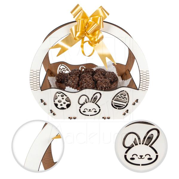 10 Cesta P Páscoa Mdf Branco Ifood Presente Chocolate Ovo - Madelumi Imagem de 10 Cesta P Páscoa Mdf Branco Ifood Presente Chocolate Ovo