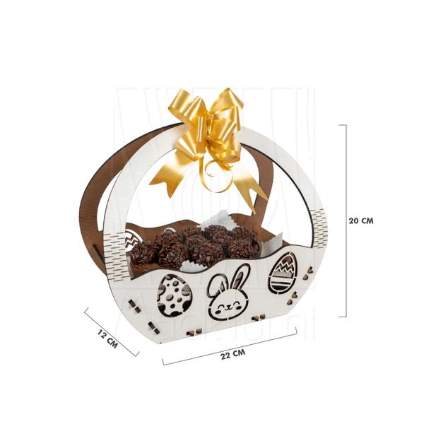 10 Cesta P Páscoa Mdf Branco Ifood Presente Chocolate Ovo - Madelumi Imagem de 10 Cesta P Páscoa Mdf Branco Ifood Presente Chocolate Ovo