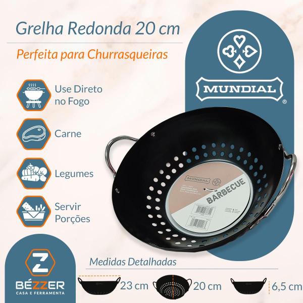 Imagem de 10 Cestos Grelha Wok Assadeira Perfurada Antiaderente Pequena 20cm Servir Porção Fritura Mundial