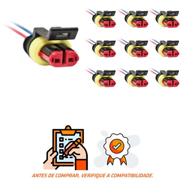 Imagem de 10 Conector Chicote Lanterna LED Lateral Facchini 2 vias