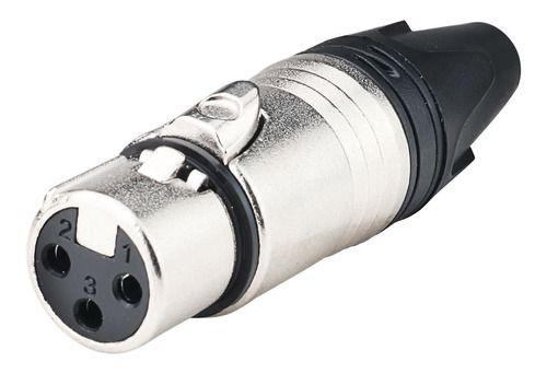 Imagem de 10 Conector Xlr Canon Fêmea Metálico Mic Dmx Lu71221 Luminos