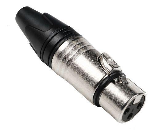 Imagem de 10 Conector Xlr Canon Fêmea Metálico Mic Dmx Lu71221 Luminos