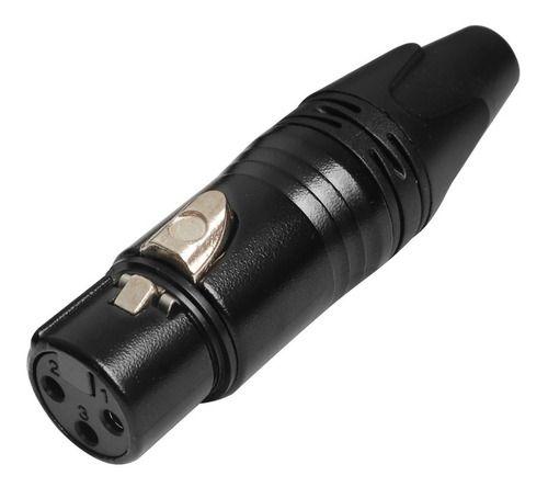 Imagem de 10 Conector Xlr Canon Fêmea Mic Dmx Preto Lu71225bk Luminos