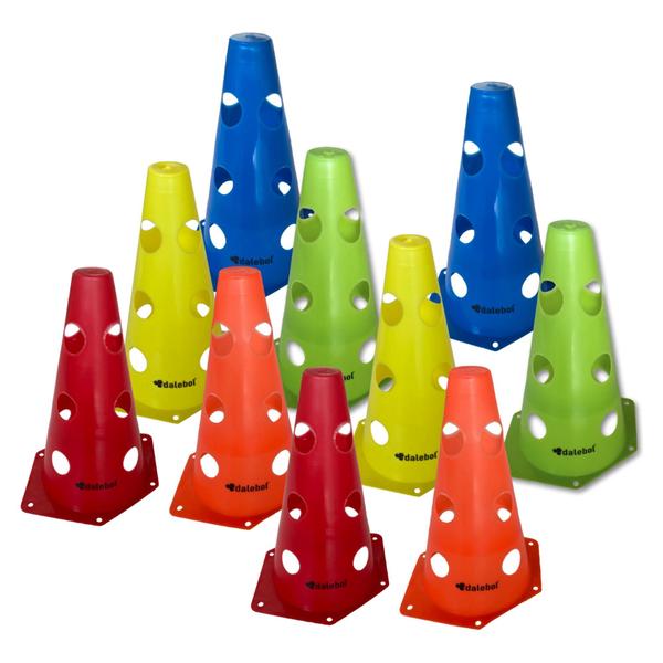 Imagem de 10 Cones Modelo Furado 23 Cm Artigos Esportivos Dalebol