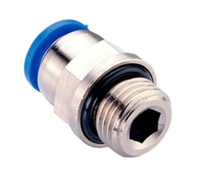 Imagem de 10 Conexões Pneumáticas Instantânea Reta Macho 12mm 1/4" BSP