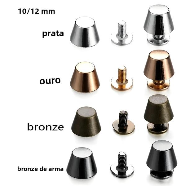 Imagem de 10/conjunto 10/12mm Diy Cinta Rebites Parafuso Balde Cúpula Parafuso De Cabeça Plana Punk Metal Para