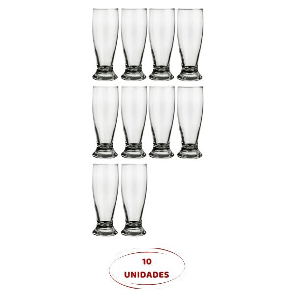 Imagem de 10 Copos Munich Vidro Transparente Cerveja 200ml