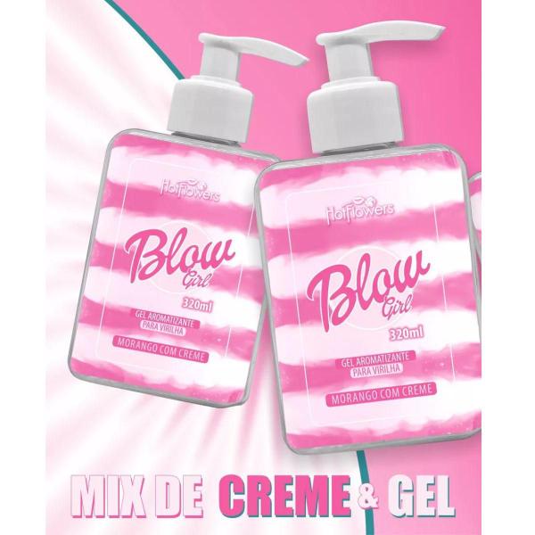 Imagem de 10 Cremes BLOW GIRL Gel Beijável Morango Pélvico Virilha 320ml