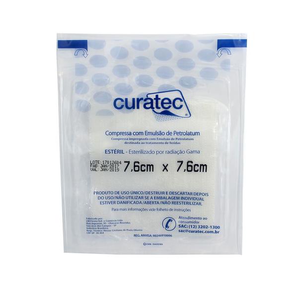 10 Curativos Compressa Emulsão Petrolatum Alivia Dor 7,6cmx7,6cm - CURATEC Imagem de 10 Curativos Compressa Emulsão Petrolatum Alivia Dor 7,6cmx7,6cm