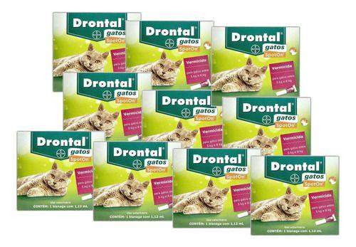 Imagem de 10 Drontal Gatos Spoton 5kg A 8kg 1,12 Ml  Profender - Bayer