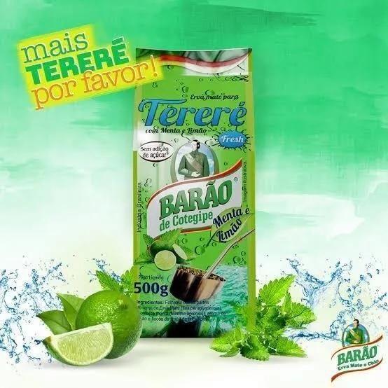 10 Erva Mate Tereré BARÃO LIMÃO FRESH Menta Sem Glúten 500 g - Barão de Cotegipe Imagem de 10 Erva Mate Tereré BARÃO LIMÃO FRESH Menta Sem Glúten 500 g