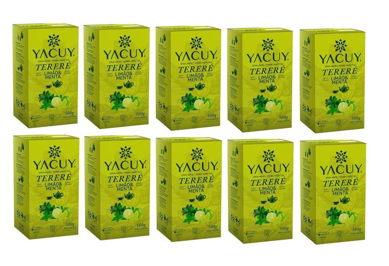 10 Erva Mate Tereré YACUY LIMÃO E MENTA 500G Imagem de 10 Erva Mate Tereré YACUY LIMÃO E MENTA 500G