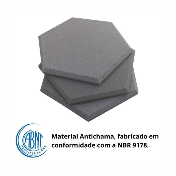 Imagem de 10 Espuma de Isolamento Acustico Hexagonal p/ Som e Decoração