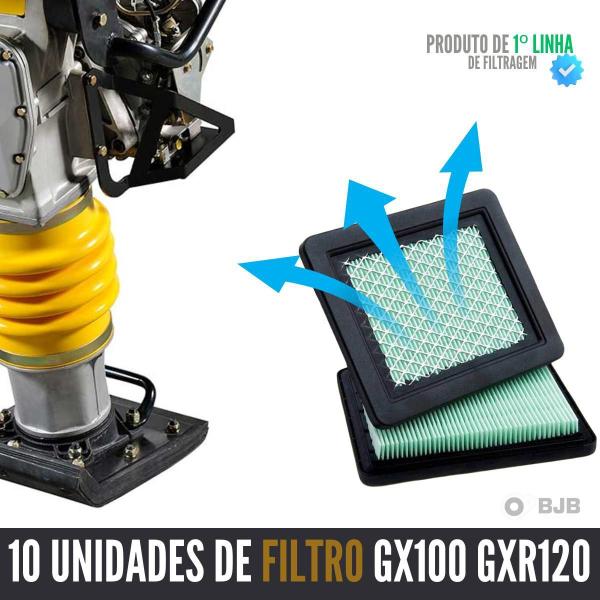 Imagem de 10 Filtros D Ar Motor Compativel Honda Gx100 E Gxr120