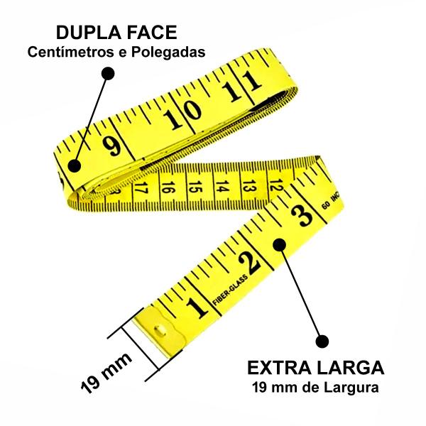 Imagem de 10 Fitas Métrica Molde Costura Frente Verso 1,5 Metros 150cm