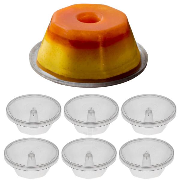 Imagem de 10 Formas Mini Pudim 120ml Forneável C/ Tampa Forno e Microondas Cuzcuz Doces 