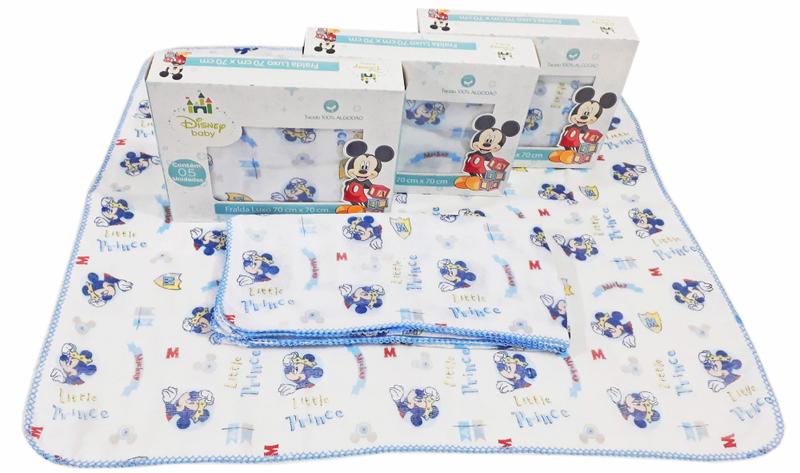 Imagem de 10 Fraldas De Pano Mickey Disney Com Acabamento Em Croche