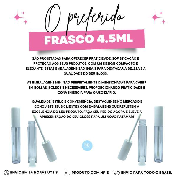 Imagem de 10 Frascos Gloss Labial Batom Liquido Embalagem Vazia 4,5ml